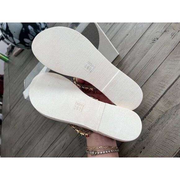 CB FUSION Nat Multi Jewel Embellished Toe Strap Snake Sandals Size 37 7 - Picture 5 of 6